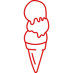 Ice Cream Hand Drawn Line 