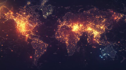 Global Network: A luminous visualization of worldwide connectivity and inter-relationship