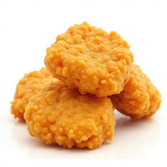 Fried Chicken Nuggets with White Backgrounc