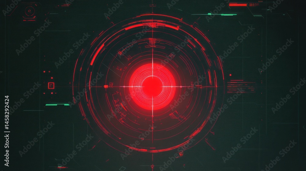 Poster glowing red digital interface abstract technology background