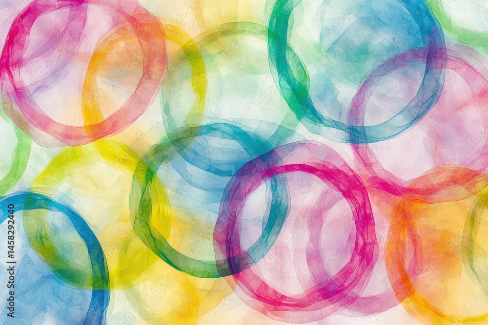 Wall mural colorful abstract background with overlapping transparent circles