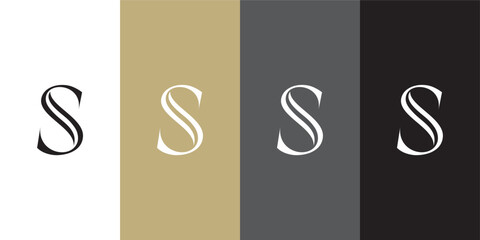 Luxury letter SS logo template, Double S icon.Letter S S icon logo design template.creative initial S S symbol.SS icon.