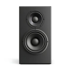 Dual speaker black audio system featuring superior bass performance and crystal-clear sound, perfect for music lovers.