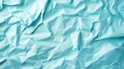 Obraz premium Light teal crumpled paper texture
