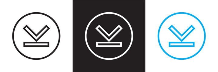 Expand down icon. Vector for websites, mobile interfaces, presentations, banner, visual branding etc. Vector illustration. isolated on white and black background. EPS 10