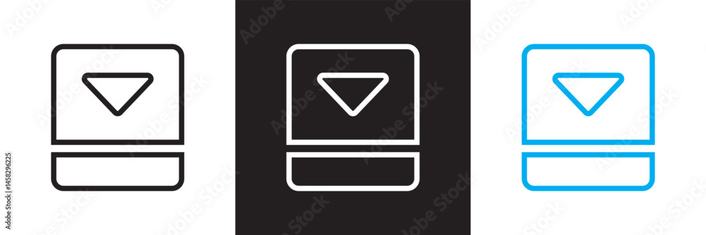 Poster expand down icon. vector for websites, mobile interfaces, presentations, banner, visual branding etc