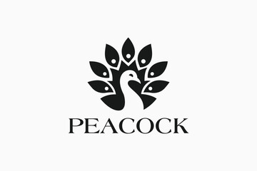 Peacock logo in black and white 