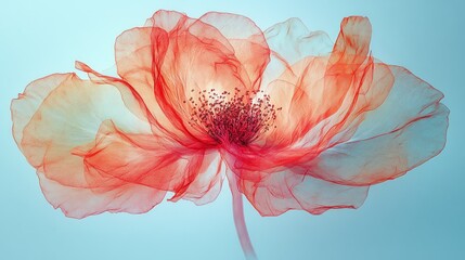 Delicate, translucent poppy flower