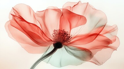 Delicate, translucent poppy