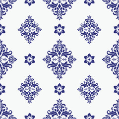 Elegant Seamless Damask Pattern – Vintage Ornamental Floral Background for Luxury Design and Home Decor