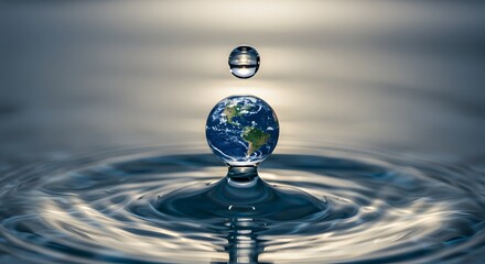 A Tiny Planet Reflecting in a Water Drop: A Stunning Macro Photograph of Earth
