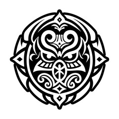 A filled style icon of ancestral tattoo