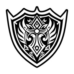 Obraz premium A filled style icon of warrior shield symbol