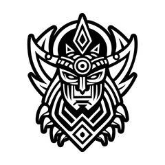 Obraz premium A glyph style icon of ancient warrior tattoo