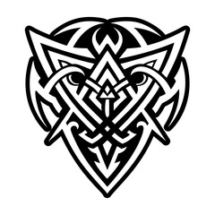 A filled style icon of hunter symbol tattoo