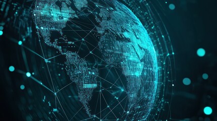 Global network connection futuristic digital sphere