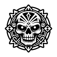 A glyph style icon of skull symbol