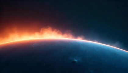 Obraz premium Orange and Blue Gradient Wave