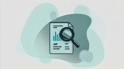 Document analysis vector icon, instance the process of reviewing and interpreting document