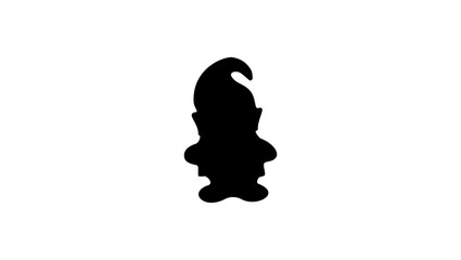 cute gnome shape, black isolated silhouette
