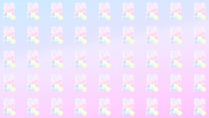 ピクセルアートなカラフルジュエルベアなパターン背景⭐︎