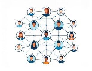 Network Of Diverse Profile Icons