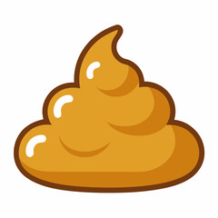 Stinky poop vector on white background.