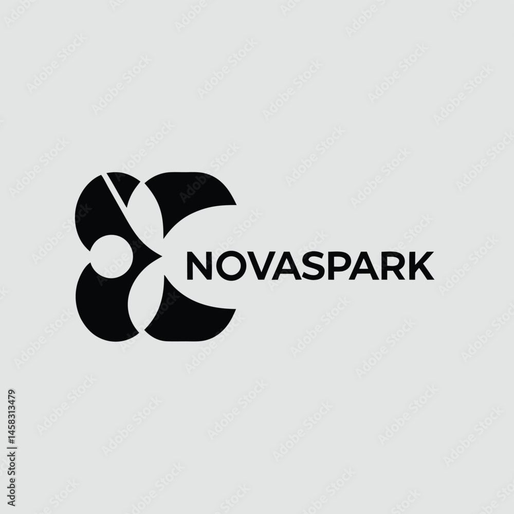 Poster novaspark abstract tech startup logo design vector