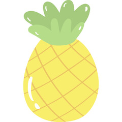Cute pineapple fruit organic simple flat vector