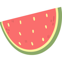 Cute watermelon fruit organic simple flat vector