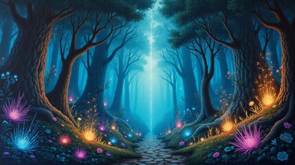 Whimsical Woodland: A Mural Combining Fantasy and Nature Elements