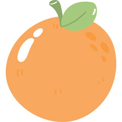 Cute orange fruit organic simple flat vector