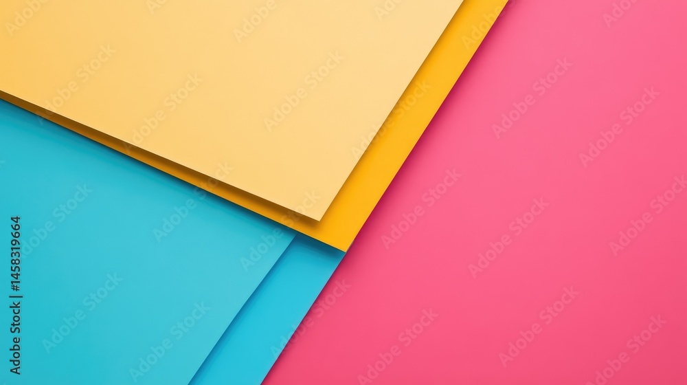Poster abstract color block design: pastel layers and geometric shapes