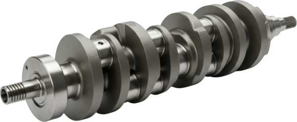 High Detail 3D Render of a Powerful V8 Engine Crankshaft Automotive Part Precision Machined
