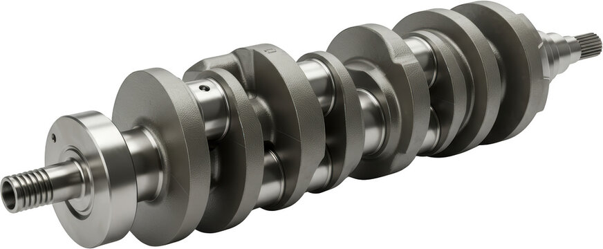High Detail 3D Render of a Powerful V8 Engine Crankshaft Automotive Part Precision Machined