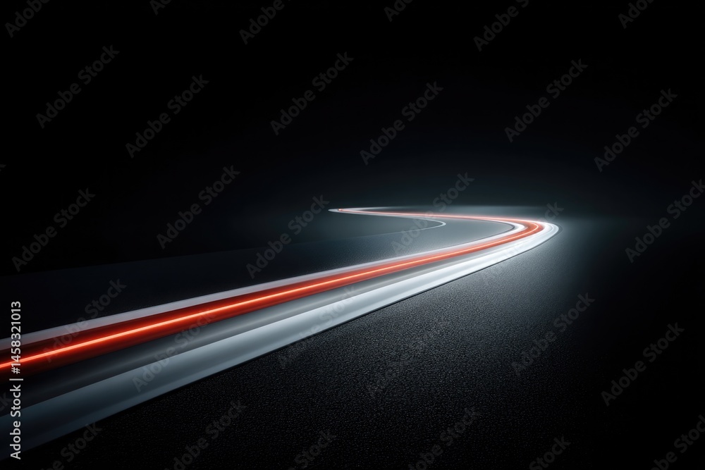 Poster dynamic light trails create an impression of speed, capturing mo