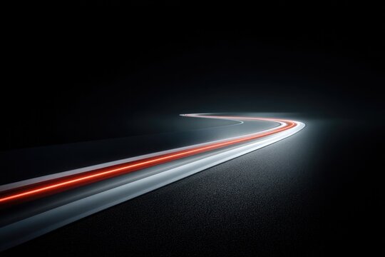 Dynamic light trails create an impression of speed, capturing mo