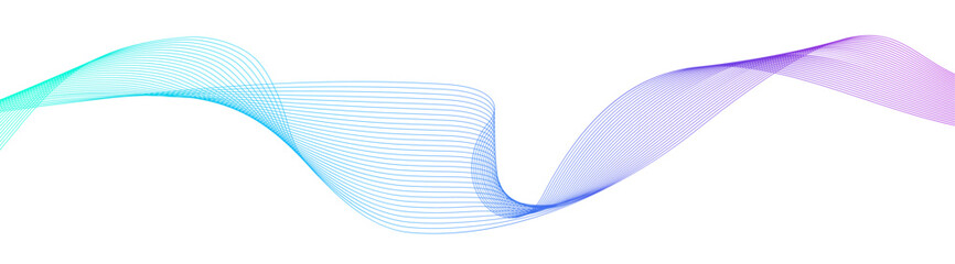 Abstract colorful gradient wavy lines. Dynamic flowing twisted blend long lines for technology, music, business design