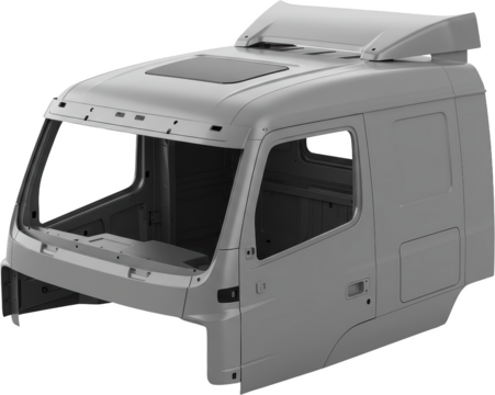 Unassembled Grey Truck Cab Chassis Heavy Duty Vehicle Transportation Industry 3D Render