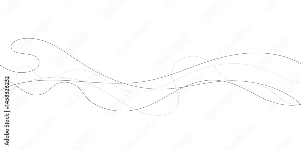 Aufkleber a minimalist abstract image featuring multiple, interwoven, wavy lines in varying thicknesses and da