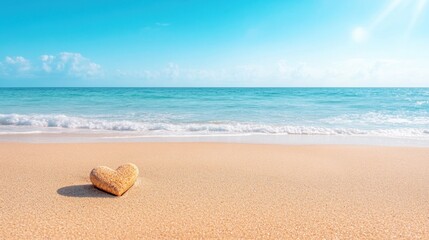 Obraz premium Heart Shaped Stone on Tropical Beach