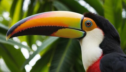 Fototapeta premium Colorful Toucan Profile: Tropical Bird Portrait