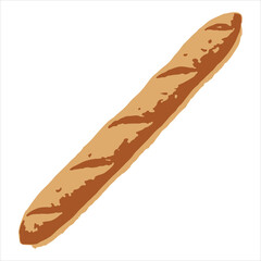 Baguette Bread Freshly Baked Art Illustration