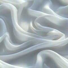 Obraz premium Smooth white fabric spread out on a white background showcasing a crisp and clean appearance