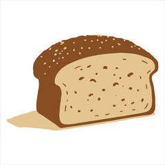 An illustration of a bread loaf with seeds