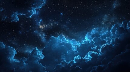 Obraz premium Night sky with luminous clouds