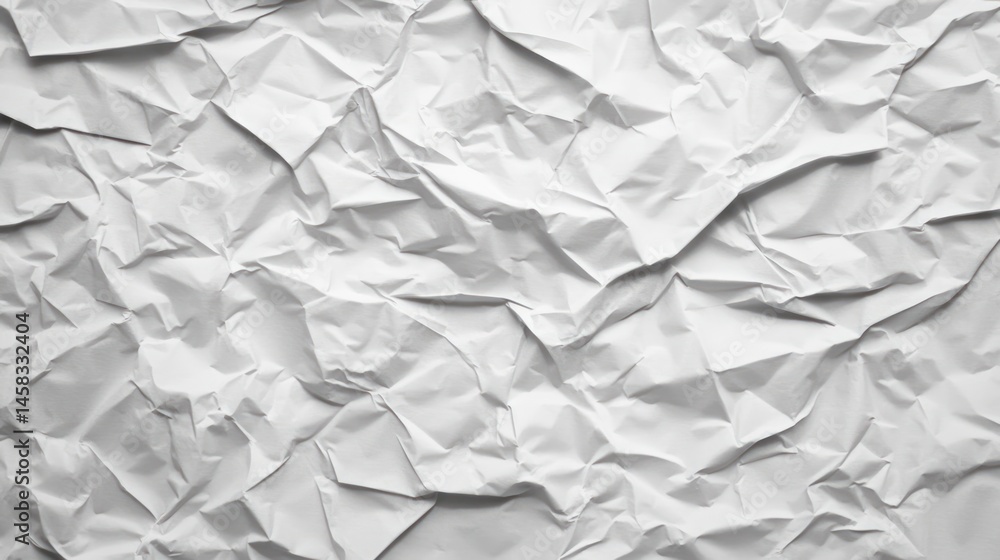 Poster crumpled white paper texture background abstract design element