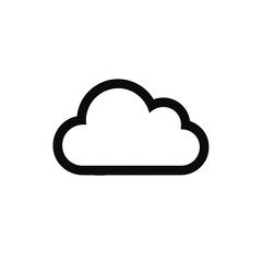 Simple black outline of a cloud on white background  