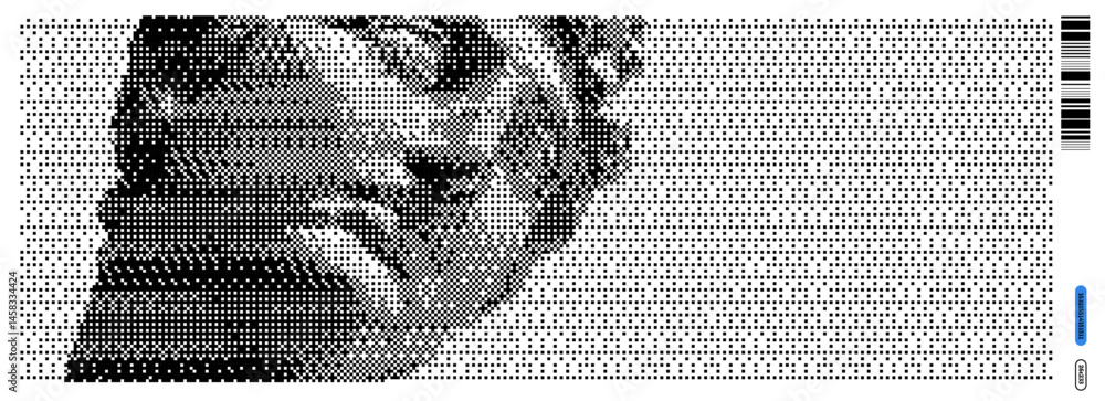 Poster unique vector illustration blending y2k aesthetics with dada influences through a striking bitmap re