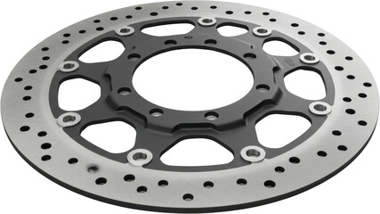 Fototapeta premium High Performance Motorcycle Brake Rotor Disc Detailed Close up View